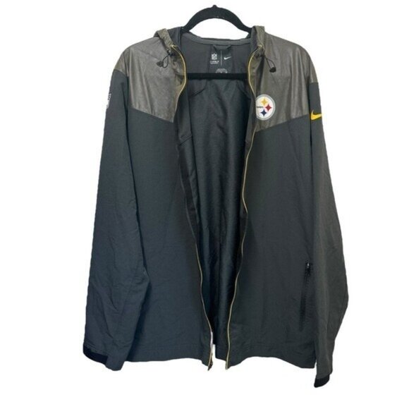 Pittsburgh Steelers Nike NFL On Field XL Full Zip Hooded Logo Jacket 597674-032 - Picture 3 of 11